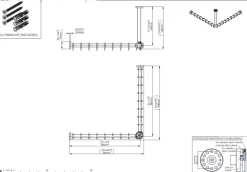 pba 01 Duschvorhangstange, 800x800x440mm L- Form mit DA aus Nylon