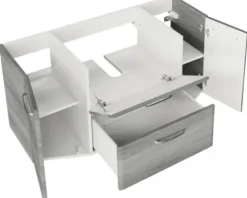pelipal Waschtischunterschrank Alika BxHxT 111 x 51,5 x 48 cm graphit Struktur quer zerlegt ohne Waschtisch