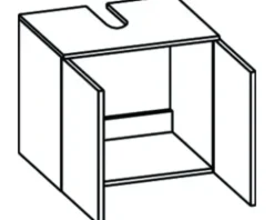 pelipal Waschtischunterschrank Piolo BxHxT 60 x 53 x 33 cm Frontfarbe weiß hochglanz glanz 359.016017