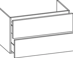 pelipal Waschtischunterschrank Sera BxHxT 86 x 51 x 42 cm weiß graphit Struktur quer zerlegt