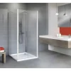 Pendeltür als U-Kabine Schulte Alexa Style 2.0 80x80x80 cm Klarglas Profilfarbe alpinweiß