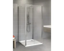 Pendeltür als U-Kabine Schulte Alexa Style 2.0 80x80x80 cm Klarglas Profilfarbe aluminium
