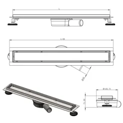 Profi Duschrinne FLEX Befliesbar 2 in 1 60–120 cm Edelstahl SU 316