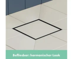 Punktablauf hansgrohe RainDrain Brilliance 100/100 schwarz matt rückseitig befliesbar 56250670