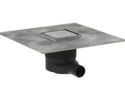 Punktablauf hansgrohe RainDrain Brilliance 100/100 edelstahl gebürstet rückseitig befliesbar 56250800