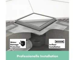 Punktablauf hansgrohe RainDrain Brilliance 100/100 edelstahl gebürstet rückseitig befliesbar 56250800
