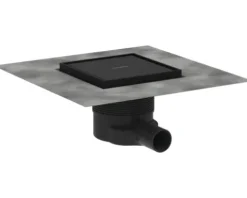 Punktablauf hansgrohe RainDrain Brilliance 150/150 schwarz matt rückseitig befliesbar 56251670