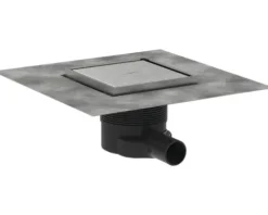 Punktablauf hansgrohe RainDrain Brilliance 150/150 edelstahl gebürstet rückseitig befliesbar 56251800