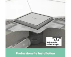 Punktablauf hansgrohe RainDrain Brilliance 150/150 edelstahl gebürstet rückseitig befliesbar 56251800