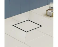 Punktablauf hansgrohe RainDrain Brilliance 150/150 edelstahl gebürstet rückseitig befliesbar 56251800