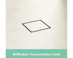 Punktablauf hansgrohe RainDrain Point 100/100 edelsathl gebürstet rückseitig befliesbar 56247800