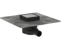 Punktablauf hansgrohe RainDrain Point 100/100 edelsathl gebürstet rückseitig befliesbar 56247800
