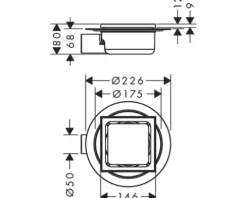 Punktablauf hansgrohe RainDrain Spot 150/150 edelstahl gebürstet 56055800