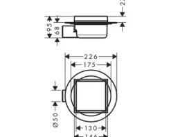 Punktablauf hansgrohe RainDrain Spot 150/150 edelstahl gebürstet rückseitig befliesbar 56112800