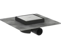 Punktablauf hansgrohe RainDrain Spot 150/150 edelstahl gebürstet rückseitig befliesbar 56112800