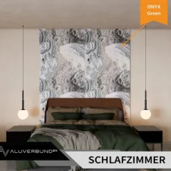 PVC Wandpaneel Duschrückwand Onyx-Green in Marmor-Optik Hochglanz - 122x244cm