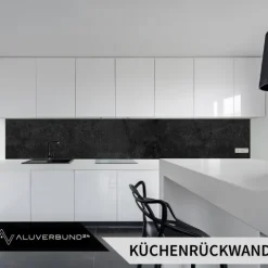 PVC Wandpaneel Duschrückwand Industrial-Black in Natursteinoptik Matt Strukturiert - 122x244cm