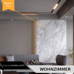 PVC Wandpaneel Duschrückwand Marmori Grey in Marmor-Optik Hochglanz - 122x244cm