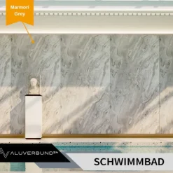 PVC Wandpaneel Duschrückwand Marmori Grey in Marmor-Optik Hochglanz - 122x244cm