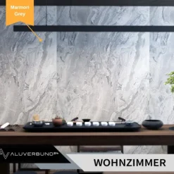 PVC Wandpaneel Duschrückwand Marmori Grey in Marmor-Optik Hochglanz - 122x244cm