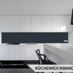 PVC Wandpaneel Duschrückwand Metallic Grey Hochglanz - 122x244cm