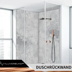 PVC Wandpaneel Duschrückwand Urban-Grey in Natursteinoptik Matt Strukturiert -122x244cm