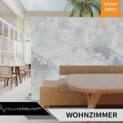 PVC Wandpaneel Duschrückwand Urban-Grey in Natursteinoptik Matt Strukturiert -122x244cm