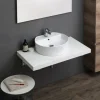 Regal für Unterwaschbecken 90 cm in Weißem Holz | Valentina
