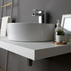 Regal für Unterwaschbecken 90 cm in Weißem Holz | Valentina