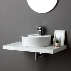 Regal für Unterwaschbecken 90 cm in Weißem Holz | Valentina