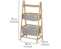 Regal 2 Körbe Bahari Bambus/grau 62216100