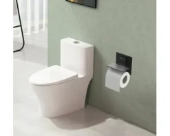REIKA Toilettenpapierhalter mit Ablage Ovaro magnetisch schwarz matt ohne Montageplatte