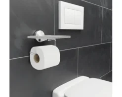 REIKA Toilettenpapierhalter SAKU mit Ablage edelstahl gebürstet