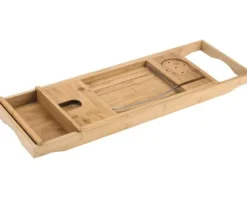REIKA Badewannenablage Bambus verstellbar von 74,5 - 108,5 cm