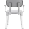 REIKA Comfort Duschstuhl SENDAI höhenverstellbar 560 - 670 mm mit Armlehnen grau/Aluminium matt