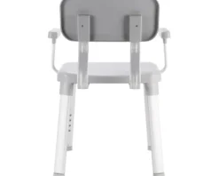REIKA Comfort Duschstuhl SENDAI höhenverstellbar 560 - 670 mm mit Armlehnen grau/Aluminium matt