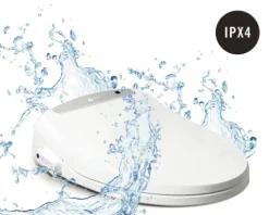 REIKA Premium Dusch-WC-Sitz SANO weiß mit Fernbedienung für Duravit DuraStyle, Grohe Bau, Grohe Euro, Laufen Val, Ideal Standard Connect, Ideal Standard i.life A, Jungborn Two, Cersanit Larga
