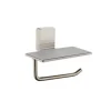 REIKA Toilettenpapierhalter Ovaro mit Ablage magnetisch edelstahl matt ohne Montageplatte