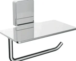 REIKA Toilettenpapierhalter Ovaro mit Ablage magnetisch verchromt ohne Montageplatte