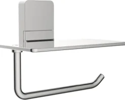 REIKA Toilettenpapierhalter Ovaro mit Ablage magnetisch verchromt ohne Montageplatte