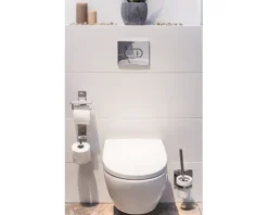REIKA Toilettenpapierhalter Ovaro mit Ablage magnetisch verchromt ohne Montageplatte