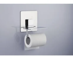 REIKA Toilettenpapierhalter Ovaro mit Ablage magnetisch verchromt ohne Montageplatte
