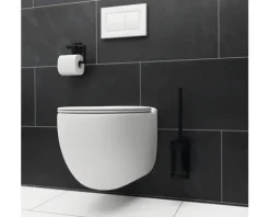 REIKA WC-Bürstengarnitur SAGA WC-Bürstenkopf aus Silikon schwarz matt