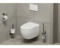 REIKA WC-Bürstengarnitur SAKU WC-Bürstenkopf aus Silikon gun metal gebürstet