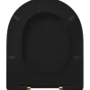 REIKA WC-Sitz MITO schwarz matt Scharniere messing gebürstet mit Absenkautomatik und Quick&Clean für Jungborn Donella, Jungborn Two, Laufen Pro, Villeroy & Boch O.novo