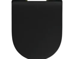 REIKA WC-Sitz MITO schwarz matt Scharniere messing gebürstet mit Absenkautomatik und Quick&Clean für Jungborn Donella, Jungborn Two, Laufen Pro, Villeroy & Boch O.novo