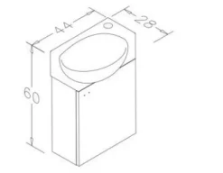 Rivea 45 Badezimmerschrank - Gäste wc Badmöbel Kleine Badmöbel
