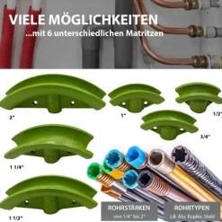 Rohrbiegemaschine hydraulisch 12t Presskraft 6 Matritzen 90° Biegewinkel Rohrbieger Rohrbiegegerät