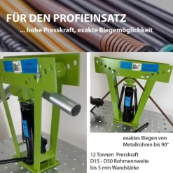 Rohrbiegemaschine hydraulisch 12t Presskraft 6 Matritzen 90° Biegewinkel Rohrbieger Rohrbiegegerät