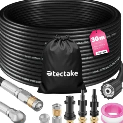 Rohrreinigungsschlauch-Set tectake 8-teilig, in 2 Größen inkl. Aufbewahrungsbeutel